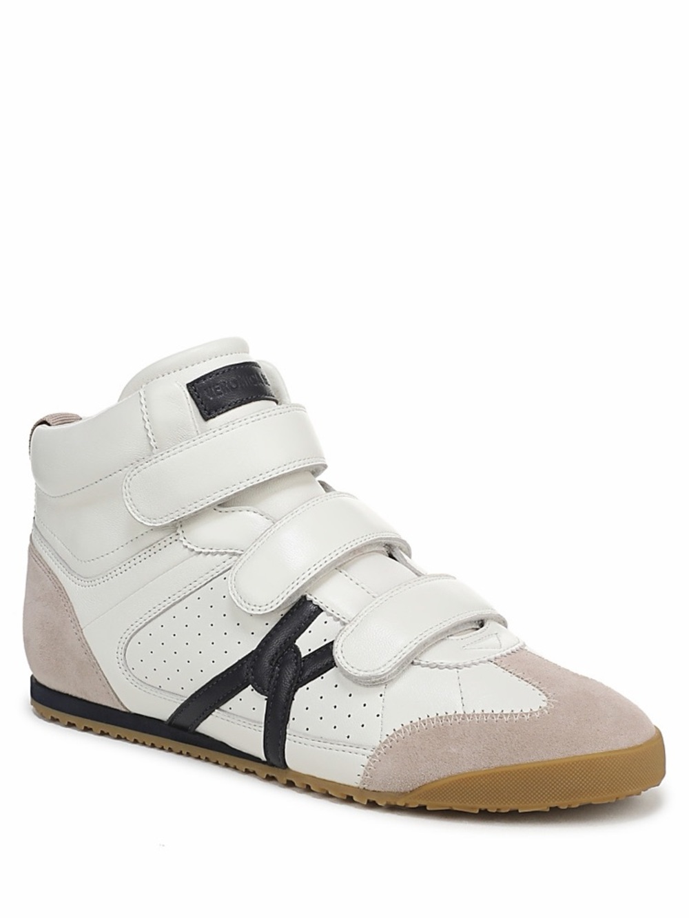NWOB Veronica Beard® W’s 7.5 Nima High-Top Velcro Shoes Sneakers Coconut Navy